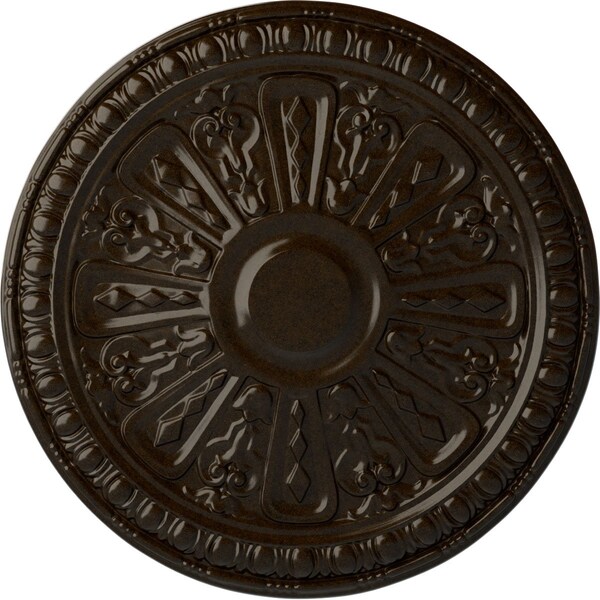 Ekena Millwork Raymond Ceiling Medallion (Fits Canopies up to 5 3/8"), Hand-Painted Bronze, 18"OD x 1 1/4"P CM18RA2BZS - main